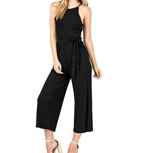 Black Ribbed Jump Suit